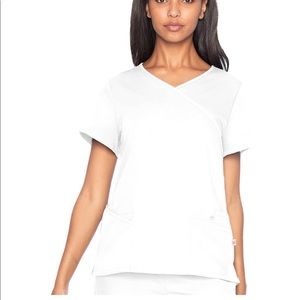 Urbane Women's 6-Pocket, Modern Tailored Fit V Mock Wrap Neck Medical Scrub Top